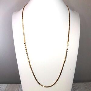 Gold Tone Chain with Blue Rhinestone Accents